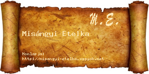 Misángyi Etelka névjegykártya